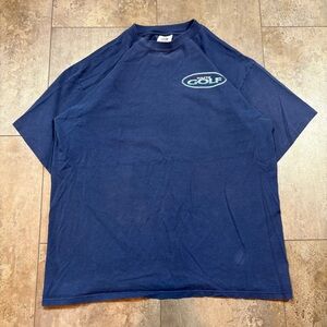 VTG 90s HAFTA GOLF Coed Sportswear Graphic Navy Blue Boxy Tee Made In USA
